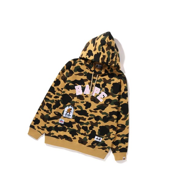 Women's A BATHING APE Multi Label 1st Camo Oversized Hoodie Yellow | QAH541789