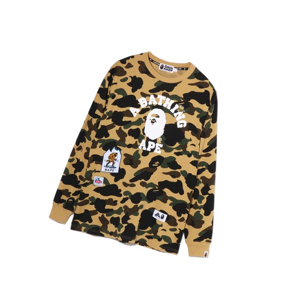 Women's A BATHING APE Multi Label 1st Camo L/S Tee Long Sleeve T Shirts Yellow | ZEG564701