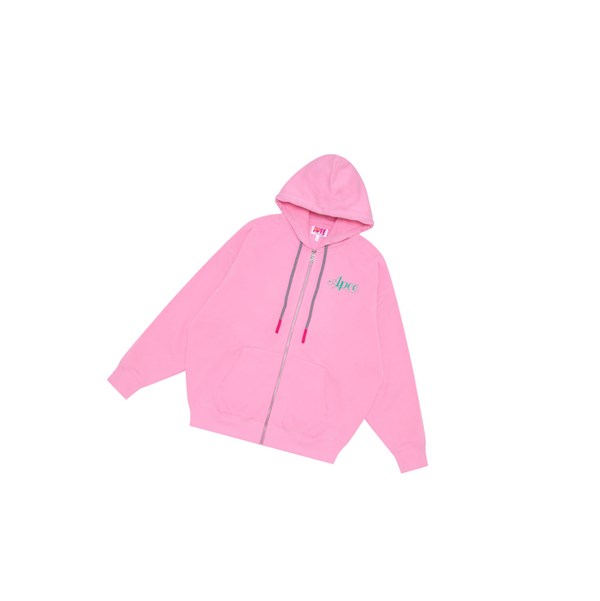 Women's A BATHING APE Oversized Zip Throughs Hoodie Pink | PBE875610