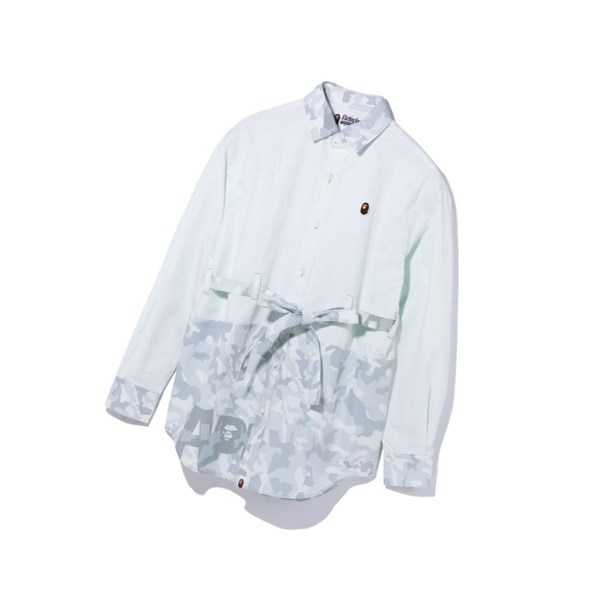 Women's A BATHING APE Sand Camo A Bathing Ape Oversized Long Sleeve Shirts Grey | HTW726549