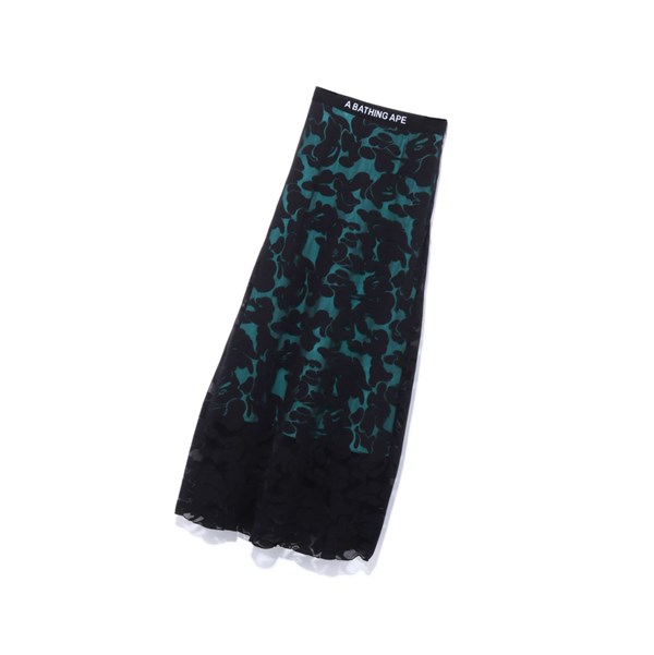 Women's A BATHING APE Solid Camo Long Long Skirts Black | AZG642109