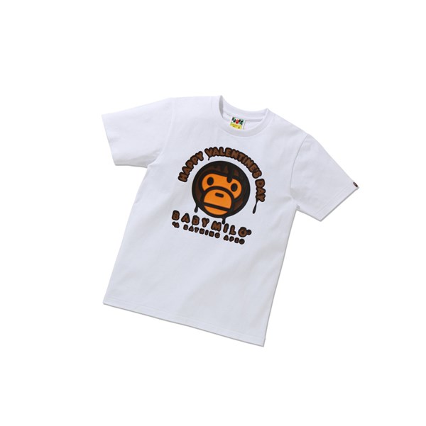 Women's A BATHING APE Valentine Chocolate Baby Tee Short Sleeve T Shirts White | GSD360527