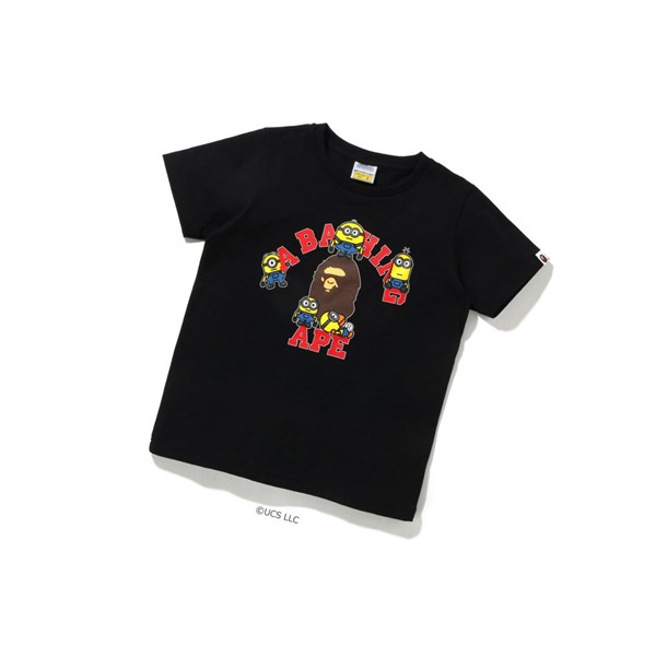 Women's A BATHING APE X Minions Tee01 Short Sleeve T Shirts Black | CMH867541