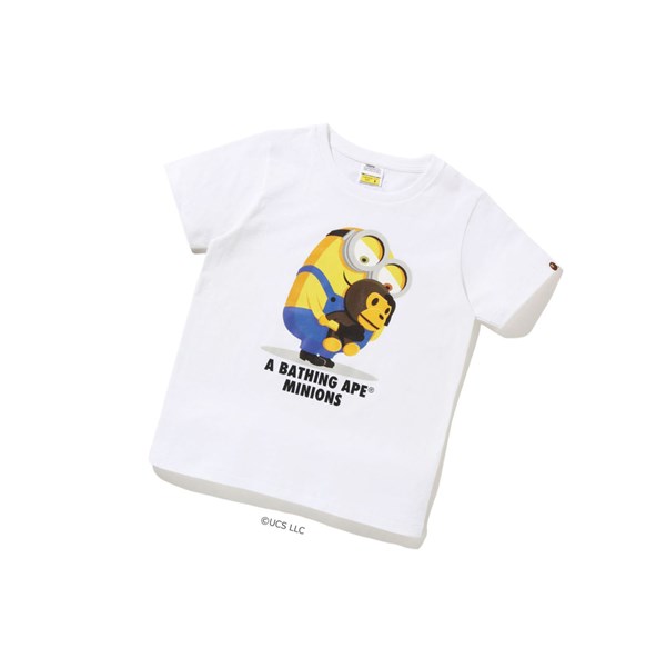 Women's A BATHING APE X Minions Tee08 Short Sleeve T Shirts White | XEI604735