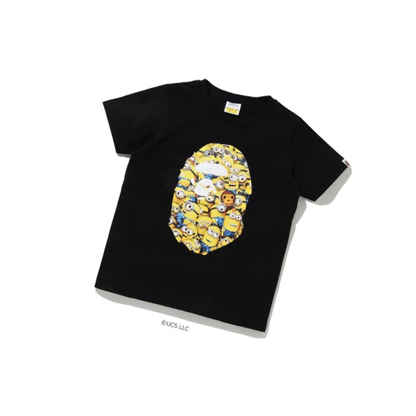 Women's A BATHING APE X Minions Tee09 Short Sleeve T Shirts Black | AEW312869