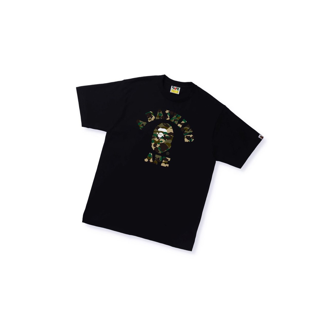 Men\'s A BATHING APE 1st Camo Crazy College Tee Short Sleeve T Shirts Black | HJW143586