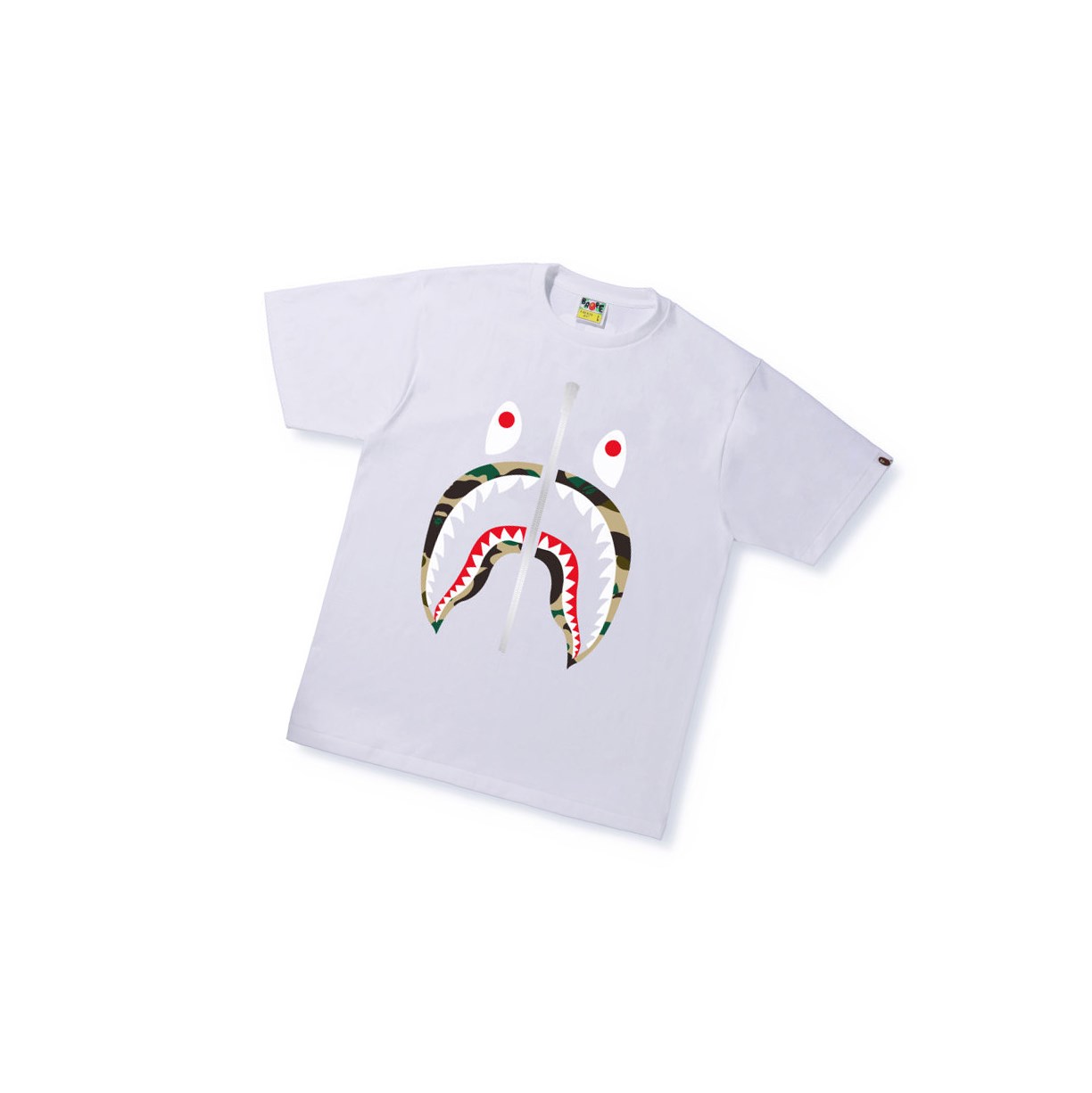 Men\'s A BATHING APE 1st Camo Shark Tee Short Sleeve T Shirts White | TVO490123