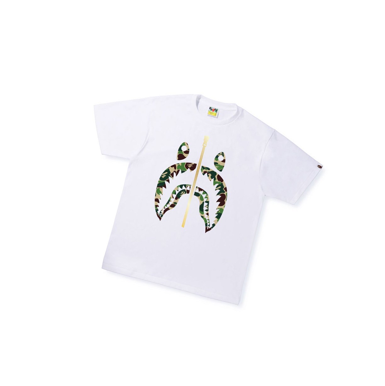 Men\'s A BATHING APE Abc Camo Shark Tee Short Sleeve T Shirts White | GHO360419