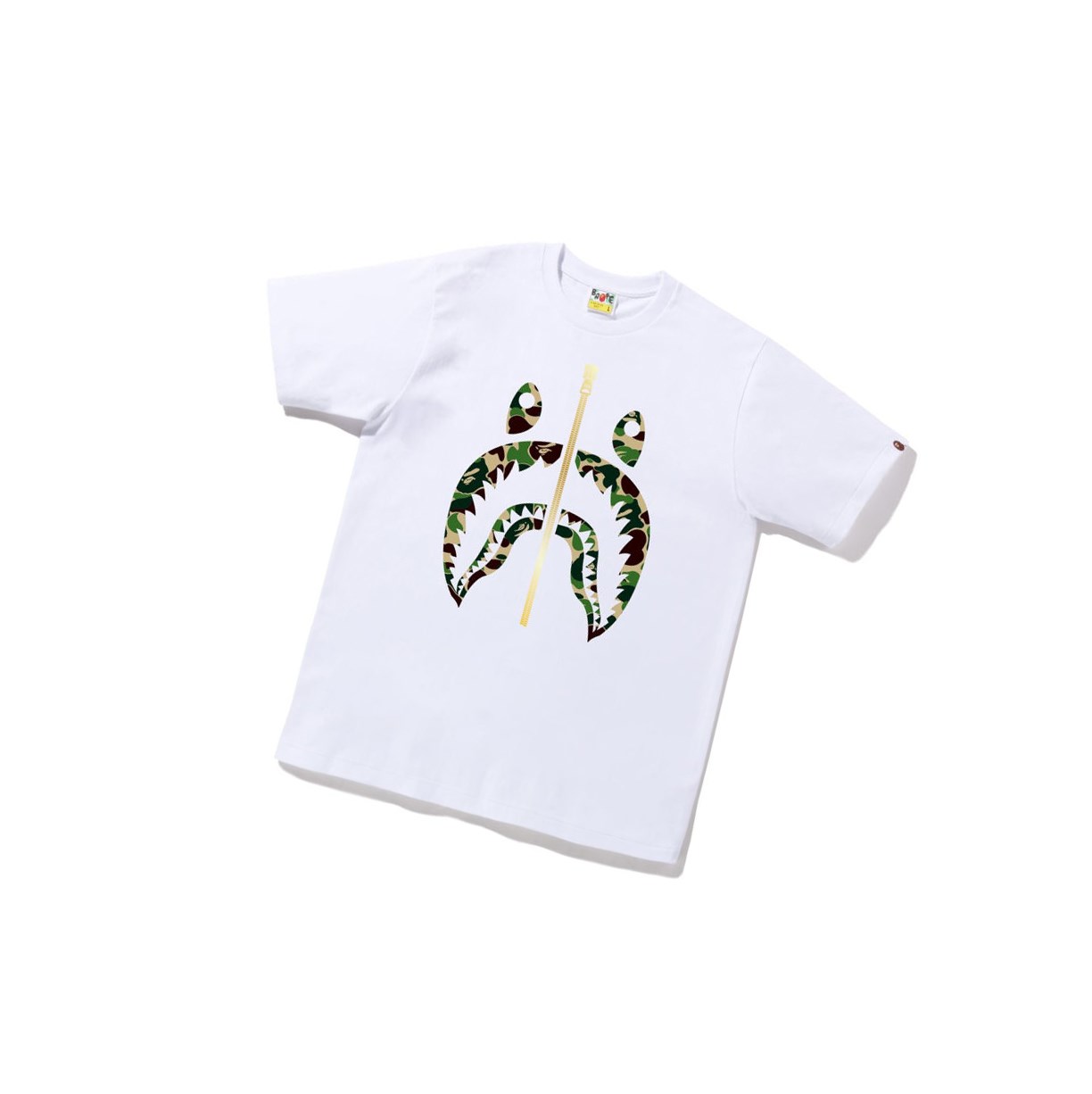 Men\'s A BATHING APE Abc Camo Shark Tee Short Sleeve T Shirts White | HXL657280