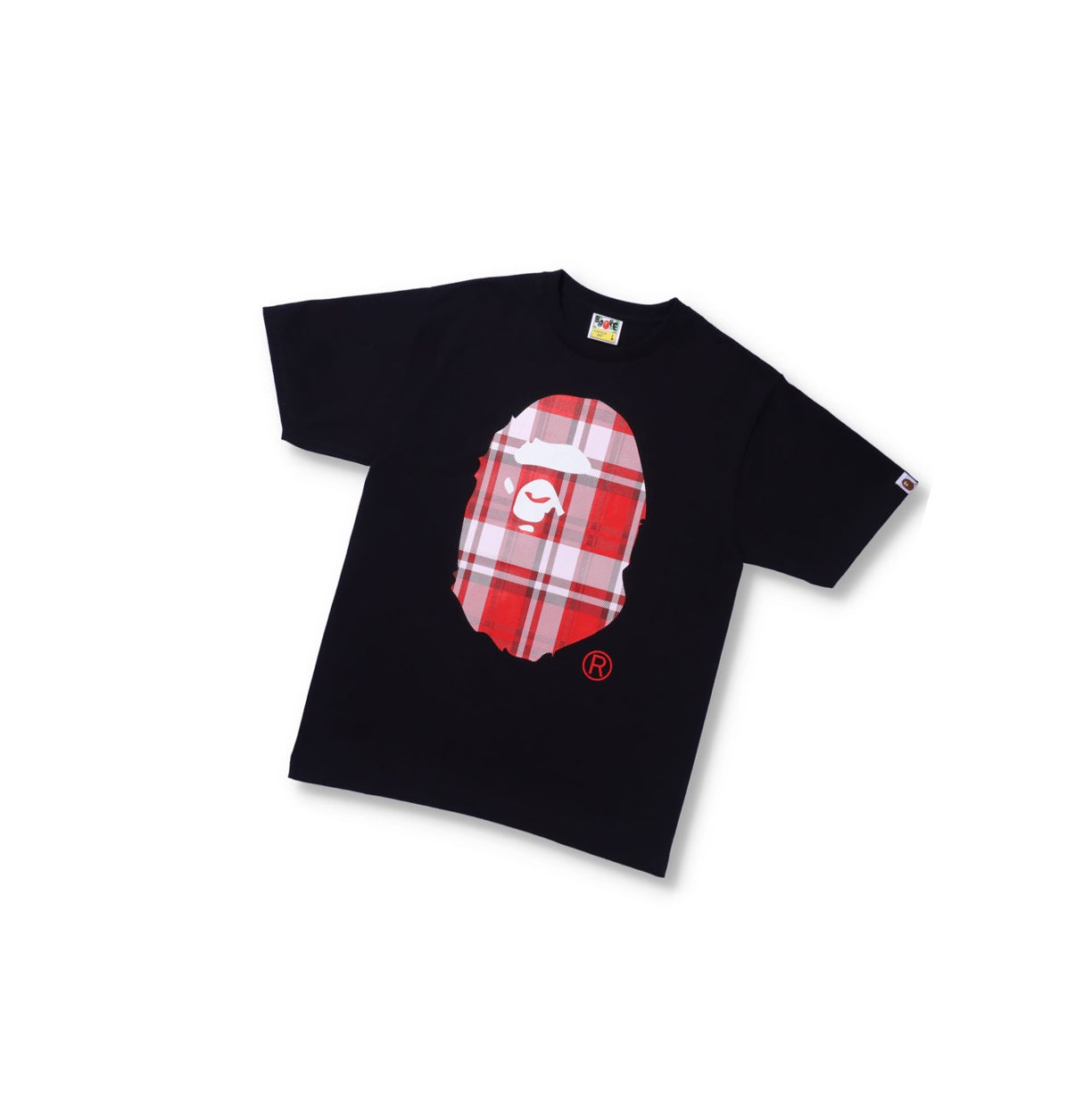 Men\'s A BATHING APE Bape® Check Gift Ape Head Tee Short Sleeve T Shirts Black | FTC270184