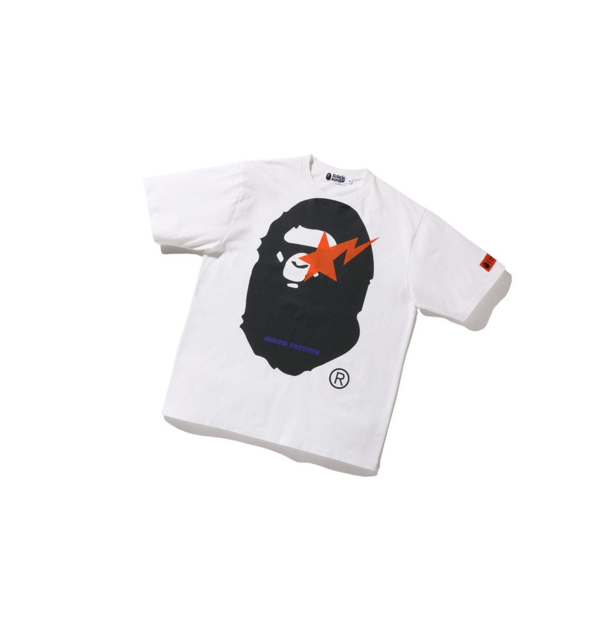 Men\'s A BATHING APE X Heron Preston Relaxed Tee Short Sleeve T Shirts White | QYO968742