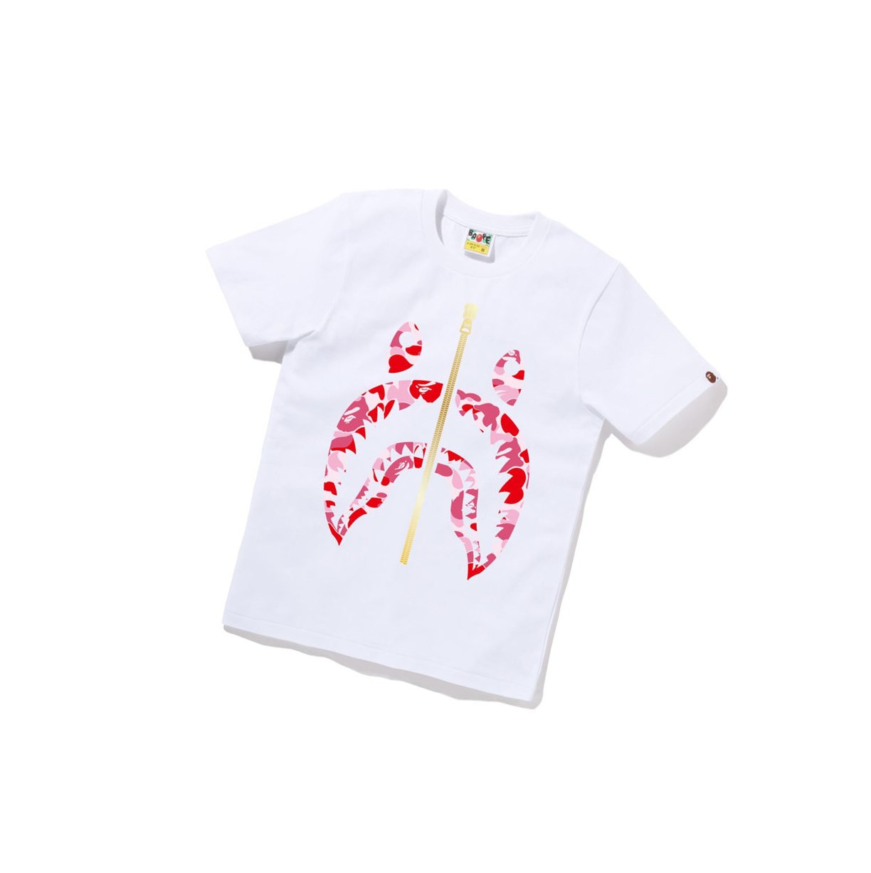 Women\'s A BATHING APE Abc Camo Shark Tee Short Sleeve T Shirts White | DNL468370