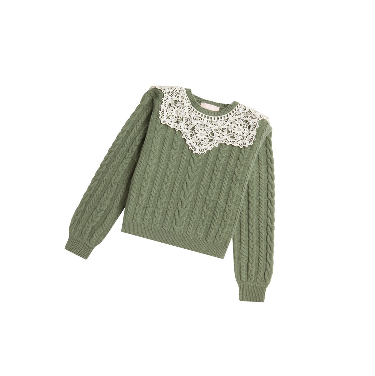 Women\'s A BATHING APE Asymmetric Knit Sweater Crew Neck Knitwear Blouse Light Green | UPH832506