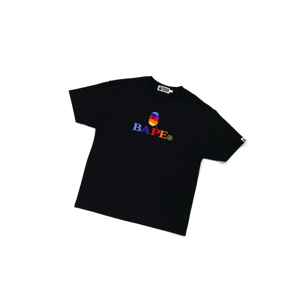 Women\'s A BATHING APE Bape Logo Embroidery Tee Short Sleeve T Shirts Black | XTJ280934