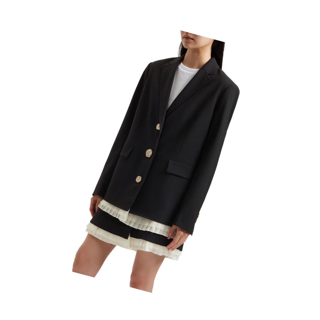 Women's A BATHING APE Buttoned Blazer Blazer Blazer Black | GRF659421