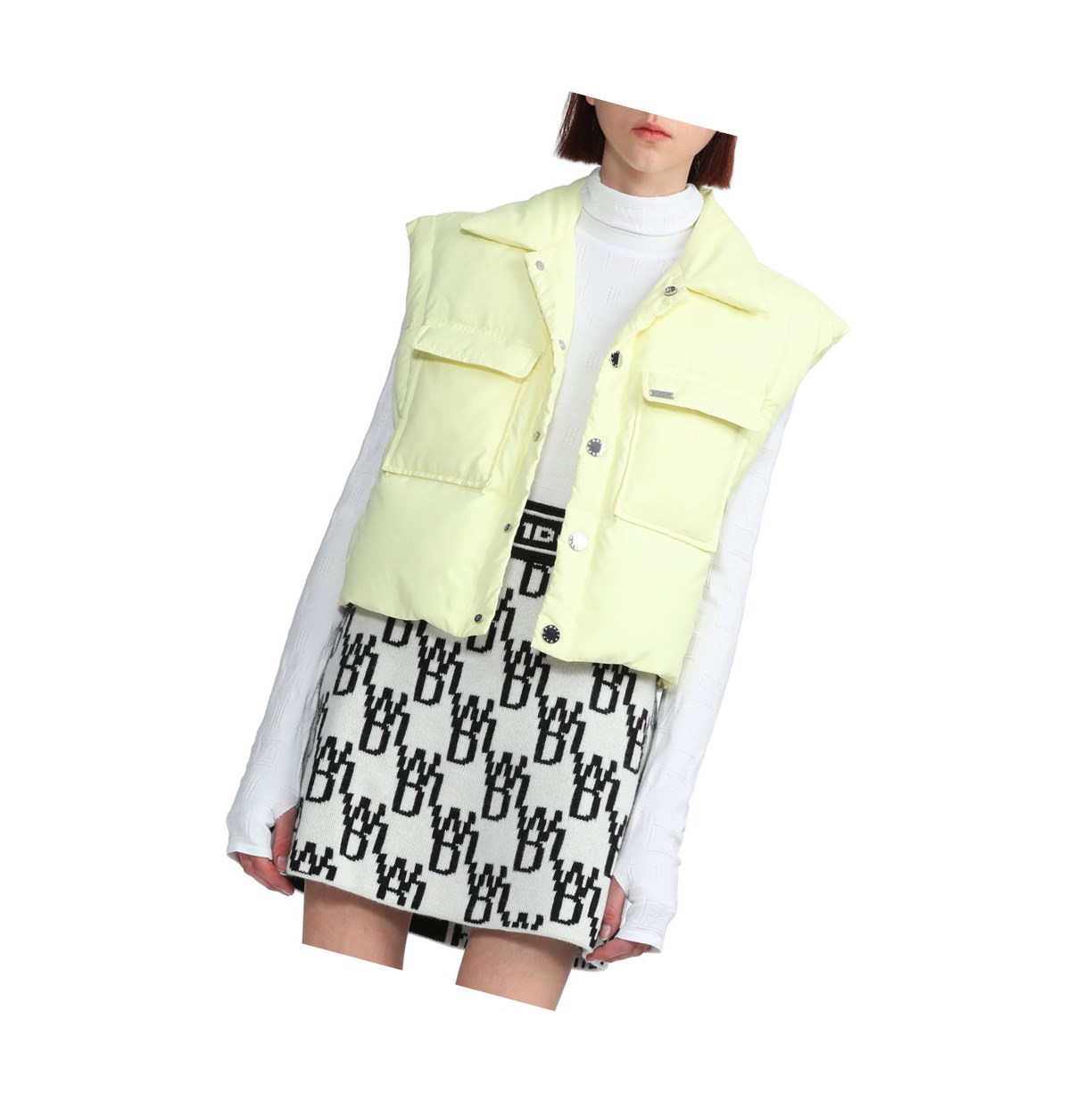 Women's A BATHING APE Buttoned Cropped Down Jackets Pastel Yellow | PUQ798563