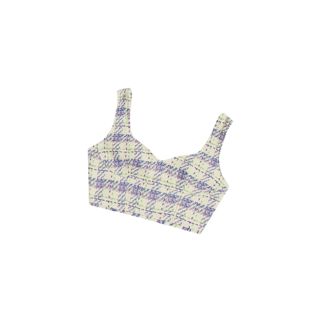 Women\'s A BATHING APE Checked Crop Top Sleeveless Blouse Blouse Violet | PLE409257