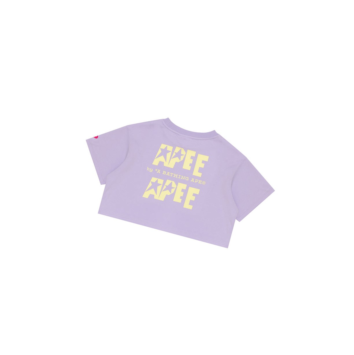 Women's A BATHING APE Double Logo Cropped Tee Short Sleeve T Shirts Pastel Lilac | INY713642