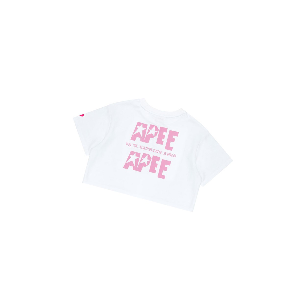 Women's A BATHING APE Double Logo Cropped Tee Short Sleeve T Shirts Bleached White | OHR035941