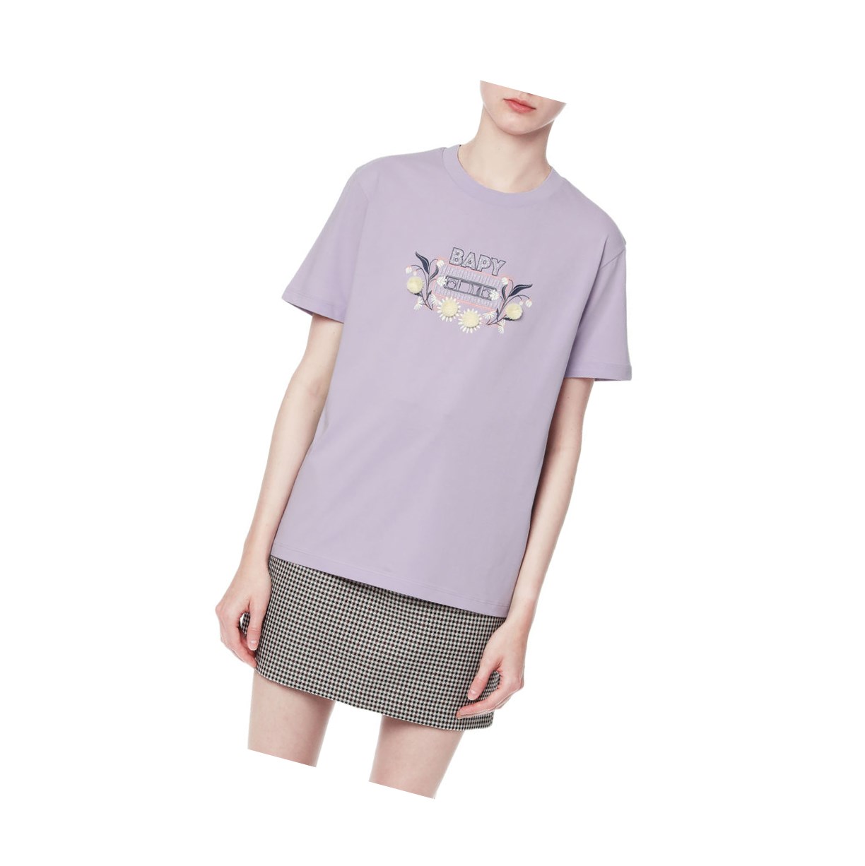 Women's A BATHING APE Embellished Tee Short Sleeve T Shirts Pastel Lilac | ZRF627901