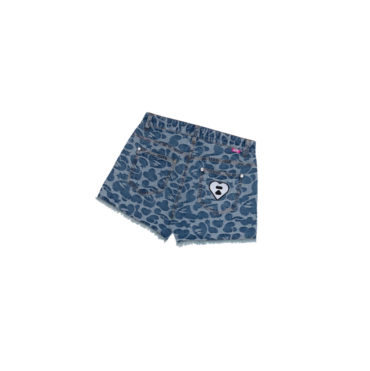 Women's A BATHING APE Graphic Denim Shorts Denim | ISO420876