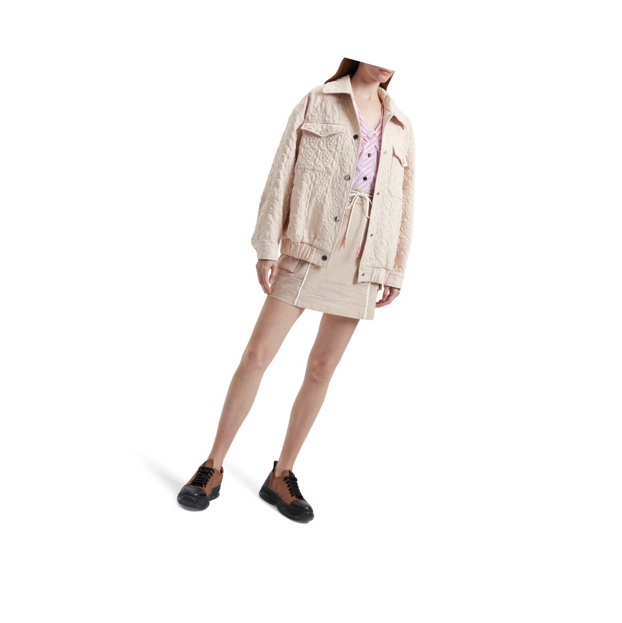 Women's A BATHING APE Logo Drawstring Mini Skirts Beige | UGS258601