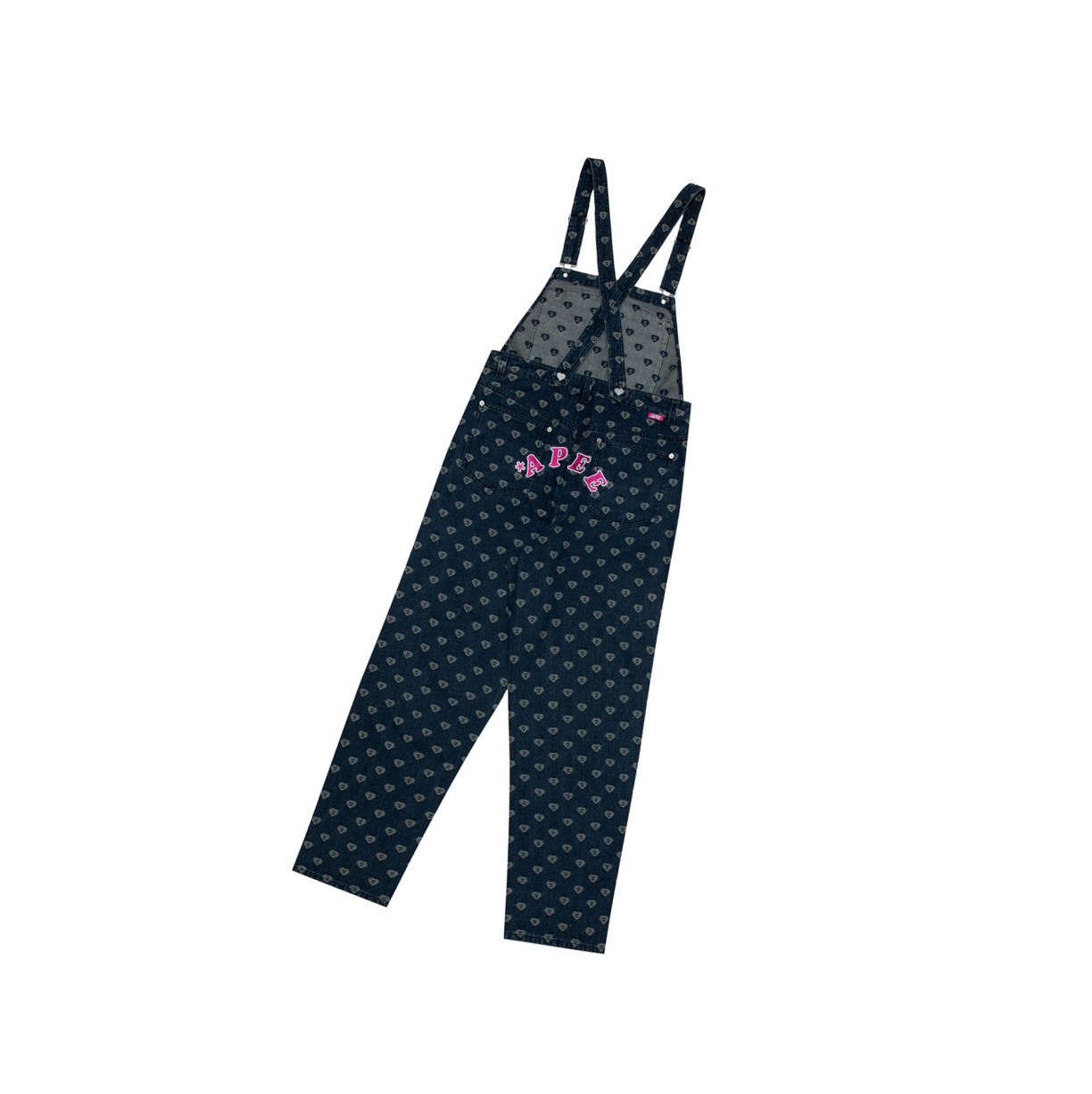 Women's A BATHING APE Patterned Denim Dungaree Jumpsuits Jumpsuits Denim | ANP179852