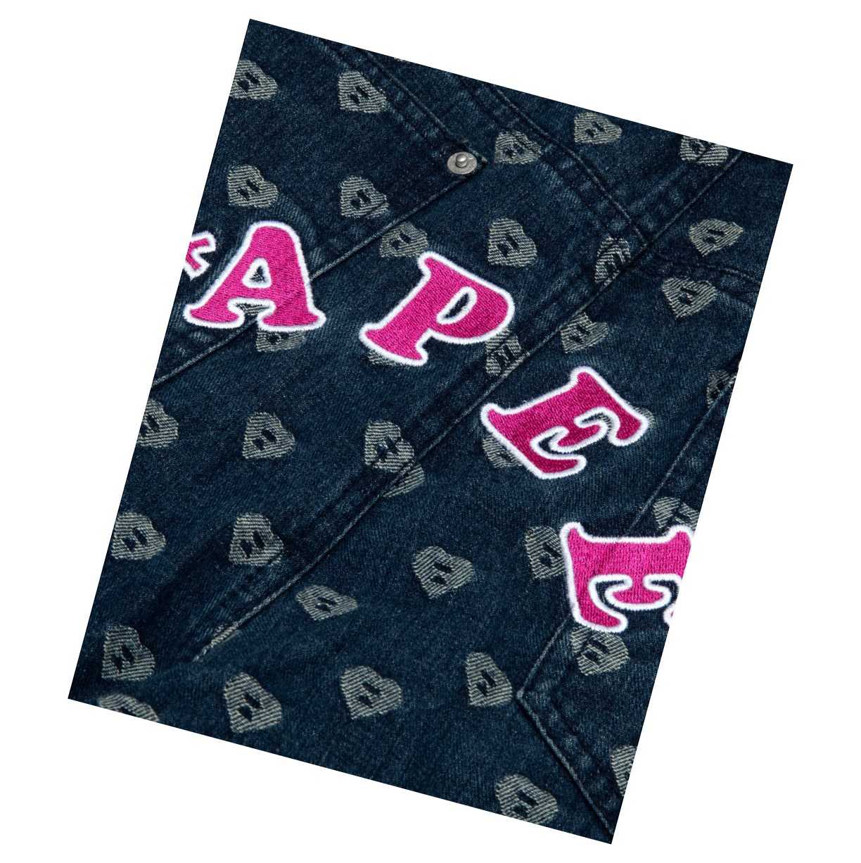 Women's A BATHING APE Patterned Denim Dungaree Jumpsuits Jumpsuits Denim | ANP179852